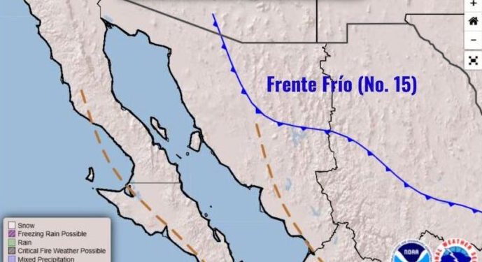 Nuevo frente frío ingresa mañana a territorio sonorense
