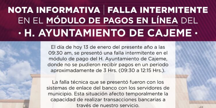 COMUNICADO del Ayuntamiento de Cajeme