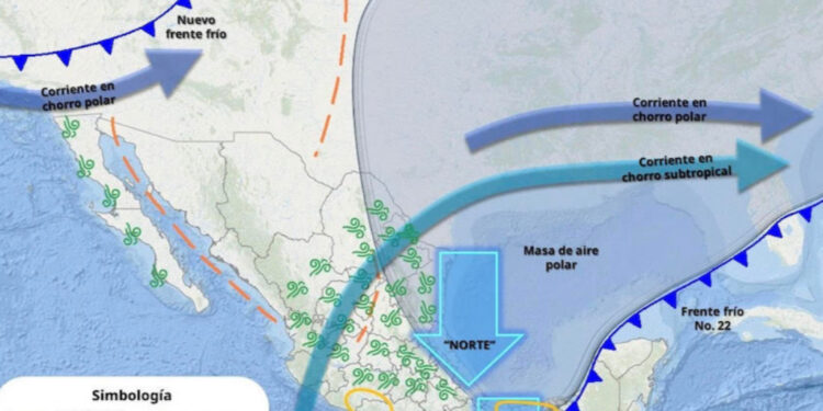 Durante el anochecer del día de hoy se aproximará otro frente frío, el número 23