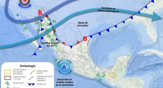 Durante hoy el frente frío No. 25 se extenderá sobre el estado de Sonora