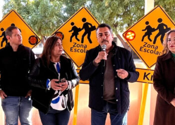 Pone en marcha Javier Lamarque programa de señalización vial en zonas escolares de Cajeme