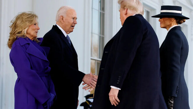 Los Biden dan la bienvenida a los Trump a la Casa Blanca