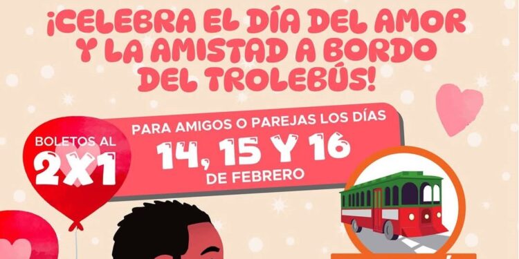 Ofrece Trolebús Hermosillo boletos al 2×1 para celebrar el Día del Amor y la Amistad