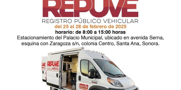 Traslada Gobierno de Sonora módulo itinerante de Repuve a Santa Ana: SSP