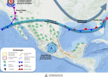 Durante la tarde noche de hoy, el frente frío No. 30 ingresará al norte de México