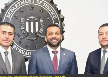 García Harfuch se reúne con el director del FBI