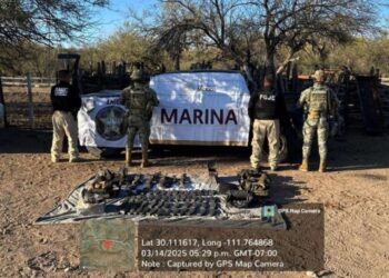 Marina detiene a 4 presuntos delincuentes y asegura arsenal