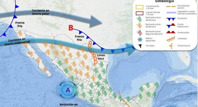 Nuevo frente frío originará fuertes rachas de viento sobre Sonora