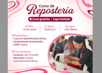Invita Desarrollo Social participar en curso de repostería