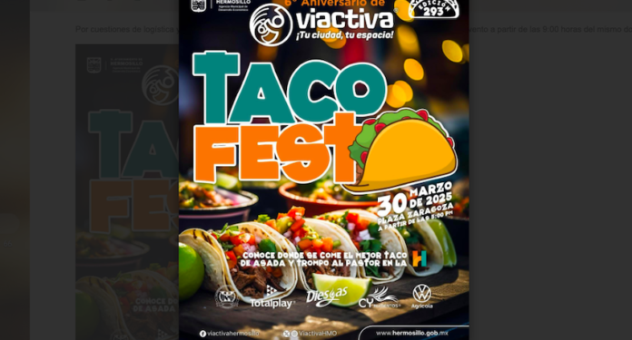 Con una gran variedad de platillos realizarán ‘Taco Fest’ el próximo domingo