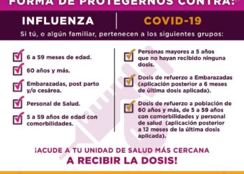 Exhorta Gobierno de Sonora a vacunarse contra la influenza y covid-19