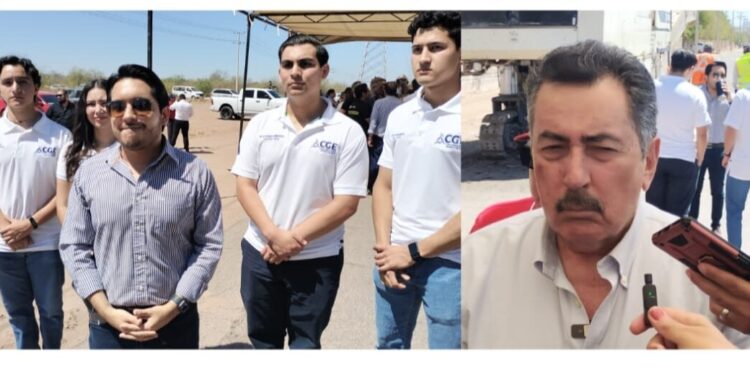 Javier Lamarque da banderazo de inicio en obra de rehabilitación vial al norte de Cajeme