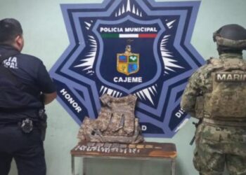 Policía Municipal y Marina localizan cartuchos y presuntos narcóticos en Cajeme