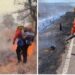 Combaten incendio forestal en Yécora