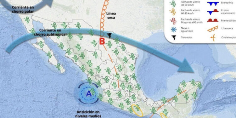 Un nuevo frente frío se aproximaría sobre la frontera noroeste durante el día 27 de abril