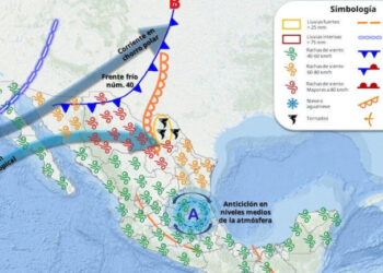 Para hoy, el frente frío núm. 40 se extenderá sobre la frontera noroeste y norte de México
