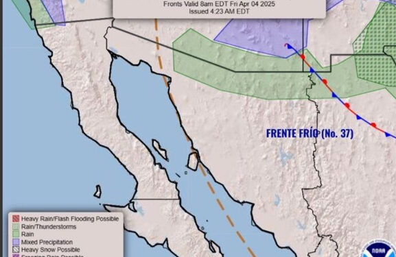 Nuevo frente frío podría dejar lluvias y probables nevadas en Sonora