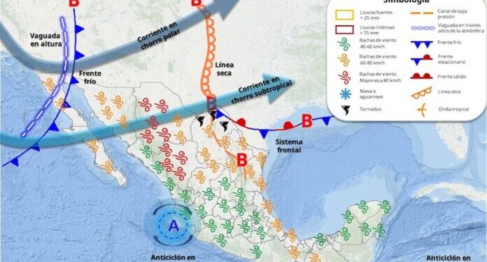 Durante el transcurso de hoy el frente frío No. 37 se desplazará sobre el estado de Sonora