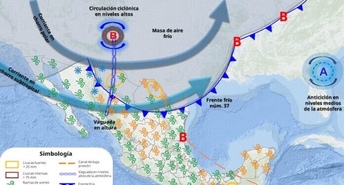 Durante hoy, el frente núm. 37 será reforzado por una nueva masa de aire frío
