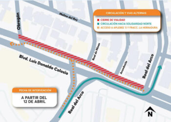 Por instalación de drenaje en obra de paso desnivel cerrarán dos semanas tramo de Colosio y José Obregón