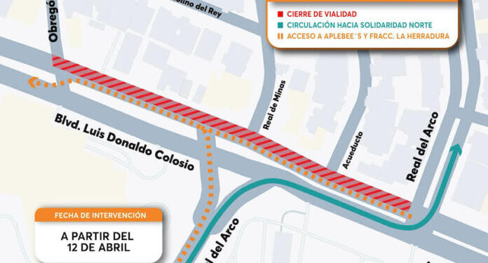 Por instalación de drenaje en obra de paso desnivel cerrarán dos semanas tramo de Colosio y José Obregón