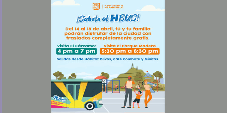 Ofrece Ayuntamiento de Hermosillo traslados gratuitos en transporte eléctrico del HBus al Cárcamo y Parque Madero