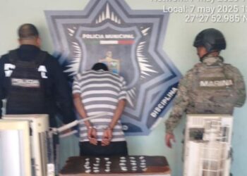 Captura  SSPM y MARINA  a sujeto por posesión de droga en Cajeme