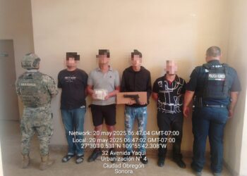 Detienen a cuatro presuntos por robo con violencia a comercios en Ciudad Obregón