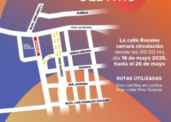 Da a conocer Tránsito cierres viales y rutas alternas por motivo de las Fiestas del Pitic 2025