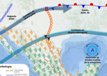 Una vaguada polar interaccionará hoy con corrientes en chorro polar y subtropical