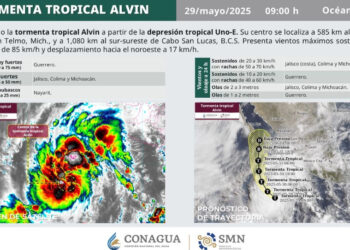 Se forma tormenta tropical ‘Alvin’ en costas del Pacífico