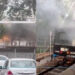 Documentan incendio en convoy del Tren Ligero