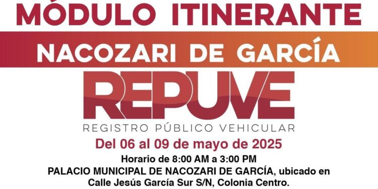 Instala Gobierno de Sonora módulo itinerante de Repuve en Nacozari de García
