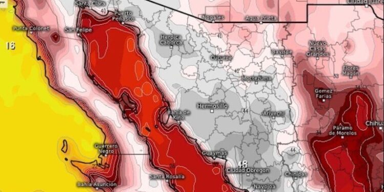 Temperaturas por arriba de los 46 centígrados se esperan en Sonora