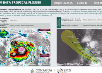 Lluvias intensas en Colima, Michoacán y Guerrero por ‘Flossie’