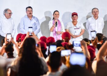 Recibe Javier Lamarque en Cajeme a la presidenta de México Claudia Sheinbaum y al Gobernador Alfonso Durazo