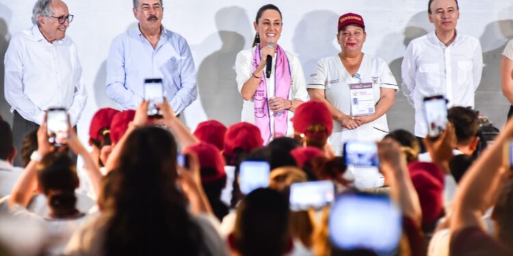 Recibe Javier Lamarque en Cajeme a la presidenta de México Claudia Sheinbaum y al Gobernador Alfonso Durazo