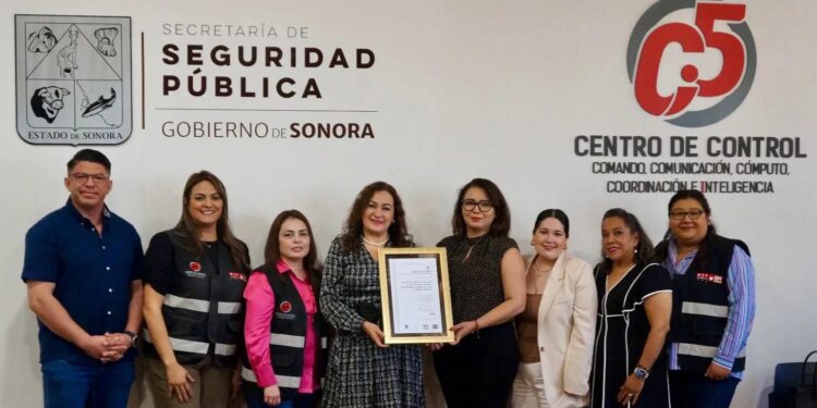 Gobierno de Sonora obtiene certificación por promover espacios libres de violencia en el C5I