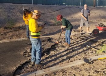 Ecologistas destruyen la pista de asfalto del  Parque  LA SAUCEDA
