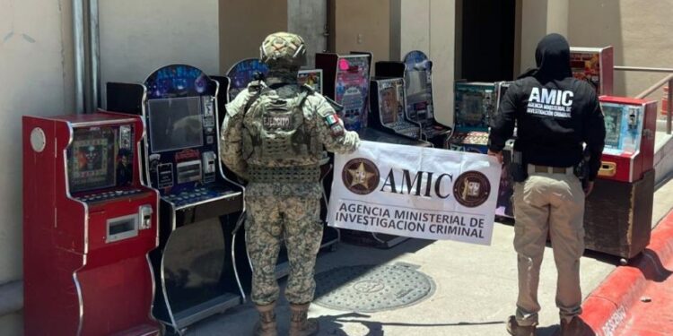 Asegura AMIC y DEFENSA máquinas tragamonedas en Ciudad Obregón