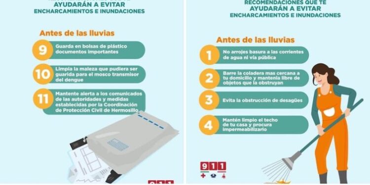 Llama Ayuntamiento de Hermosillo a evitar cruzar arroyos y corrientes durante lluvias