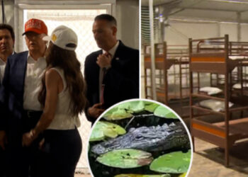 Visita Trump nuevo centro de detención de migrantes en Everglades