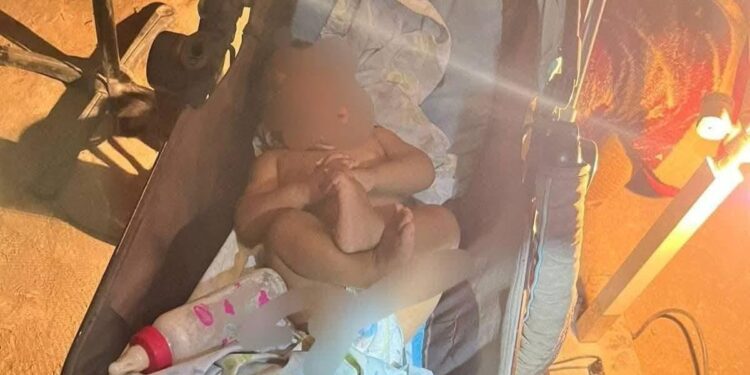RESCATAN A BEBE DE 7 MESES ABANDONADO EN UN PATIO DE UNA VIVIENDA EN HERMOSILLO