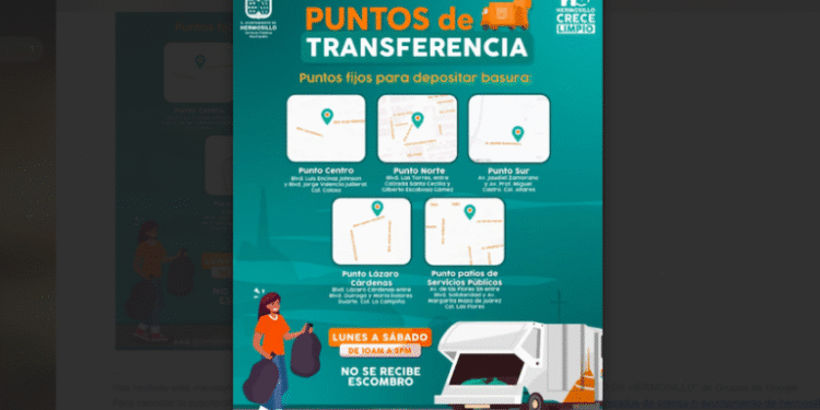Cuenta Ayuntamiento de Hermosillo con cinco Puntos de Transferencia para depósito de basura