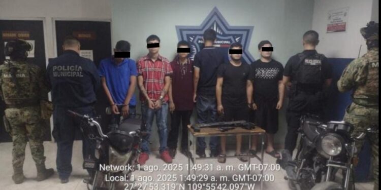 Asegura SSPM armas de fuego y captura a seis sujetos en la colonia libertad