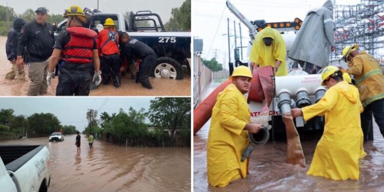Atiende Gobierno de Sonora afectaciones por el paso de lluvias muy intensas, derivadas del ciclón Lorena