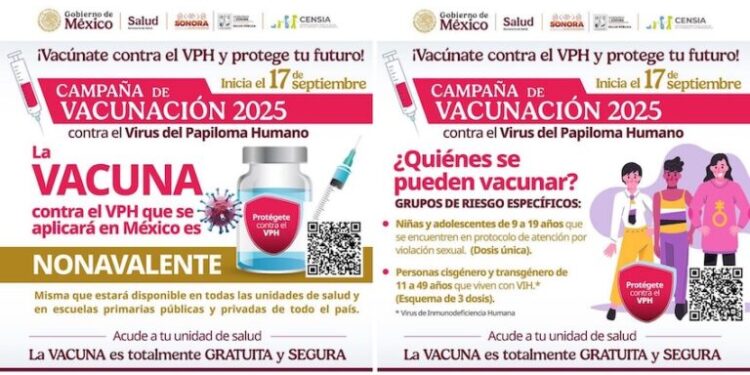 Iniciará Gobierno de Sonora Campaña de Vacunación contra el Virus del Papiloma Humano 2025
