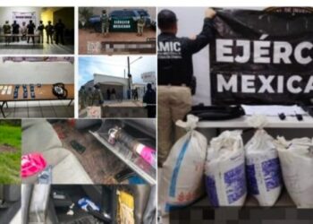 Mesa Estatal de Seguridad logra decomiso de seis costales con marihuana, arsenal de armas y cargadores en operativos conjuntos