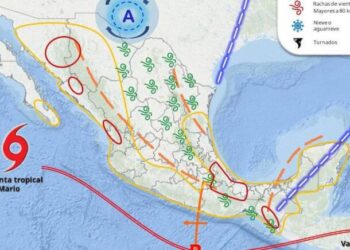 Se esperan tormentas eléctricas con lluvias ligeras a moderadas