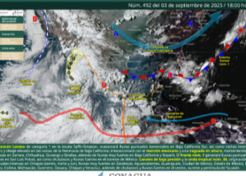 Se debilita  huracán ‘Lorena’ a tormenta tropical y cambia de ruta